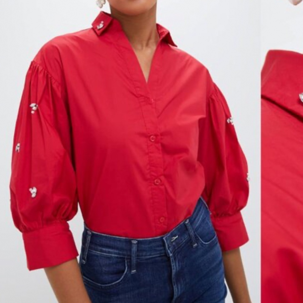 Exclusive Red Bara with Rhinestone Sleeves from Tuckernuck